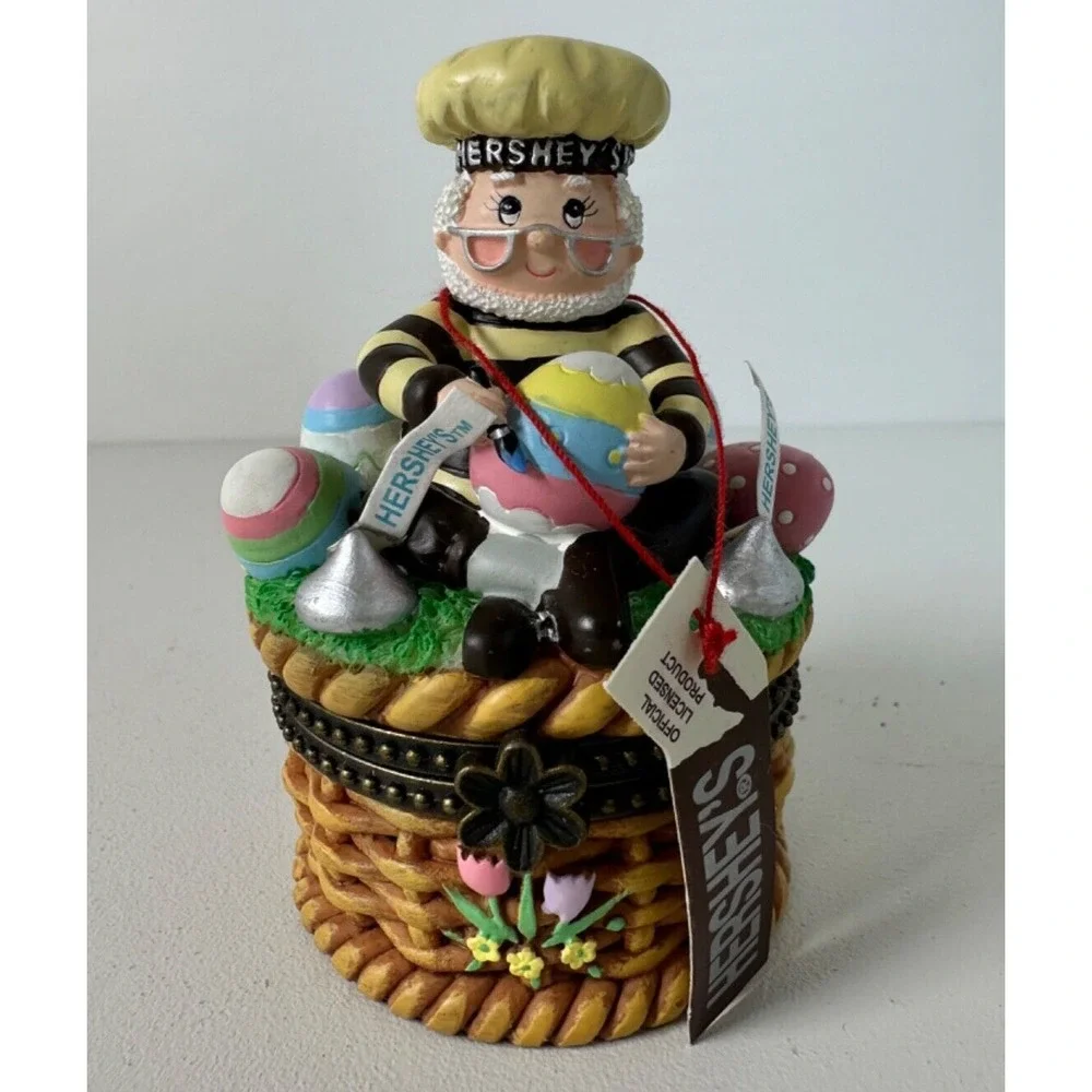 VTG Hershey's‎ Collectible Happy Easter Eggs Hershey Kisses 2002 Trinket Box NOS